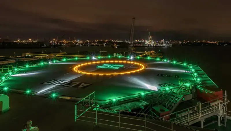 MacLean offers durable helipad circle & H lighting systems from R. STAHL Tranberg